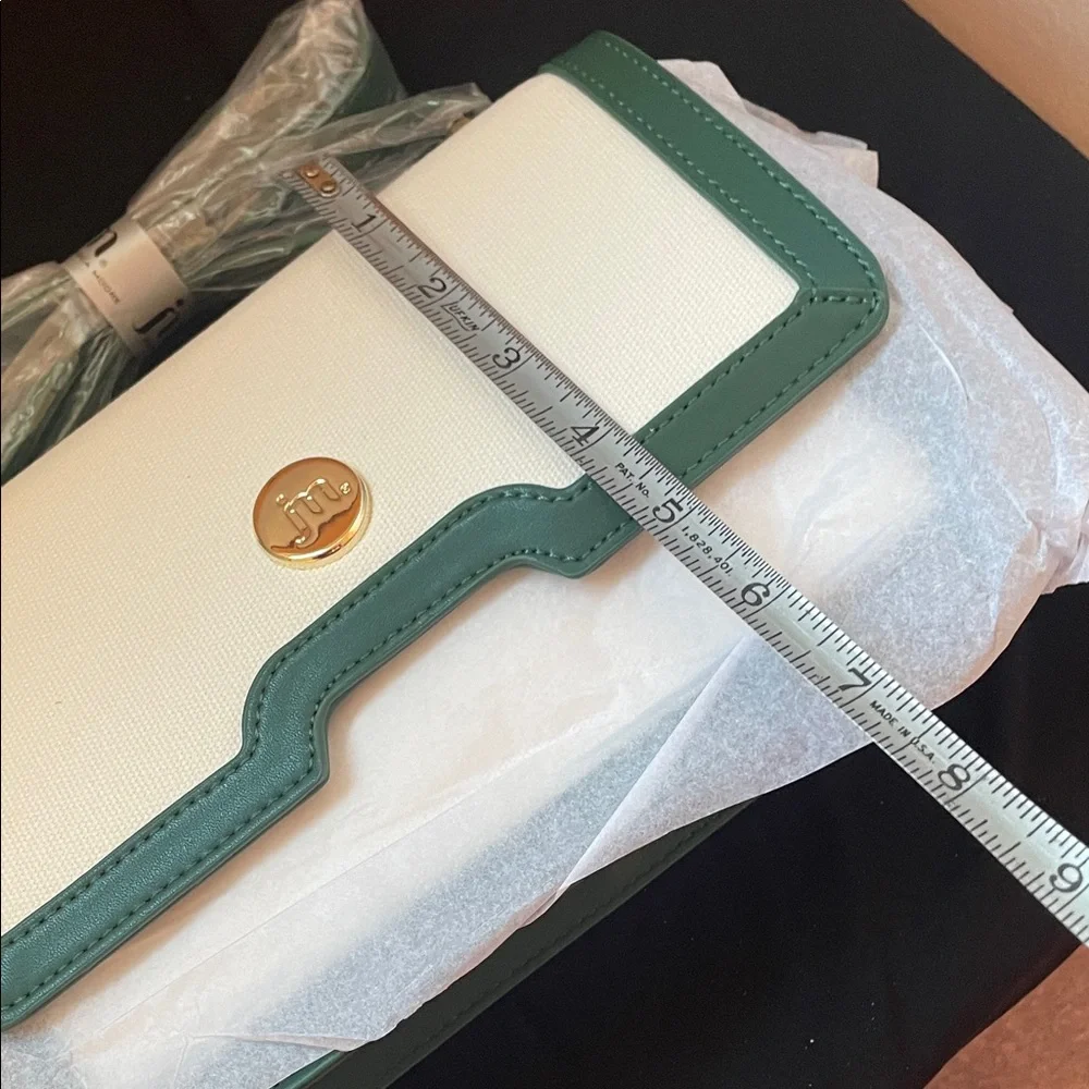 NWOT Jessica Moore Cream & Green Crossbody Bag - Picture 9 of 9